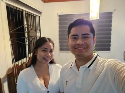 Rica Mae and Mark Lino smiling together in a selfie at home